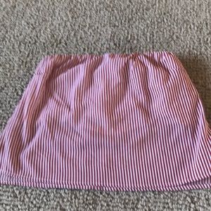 Cropped striped tube top